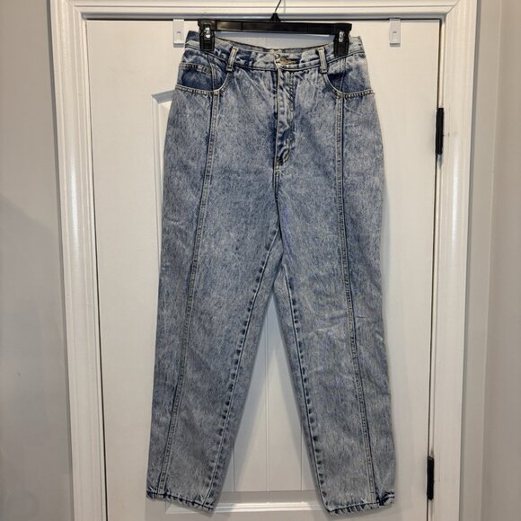 Vintage PS Gitano 80's Style High Waist Baggy Jeans Acid Wash Women's 10 Short - Picture 1 of 13